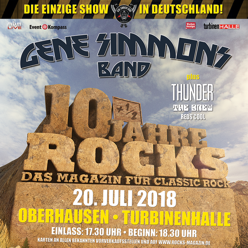 GENE SIMMONS – exklusives Deutschlandkonzert in der Turbinenhalle Oberhausen
