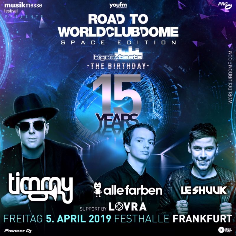 Save the Date: 15 Jahre BigCityBeats - Freitag, 05.04.2019 in der Festhalle Frankfurt